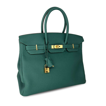 Top Quality Hermes Birkin Malachite Togo Designer Bag B35 GHW