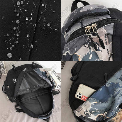 Gothslove School Backpacks Cool Men Graffiti Backpack Camouflage Laptop Book Boy School Bag Women Student Backpack for Colleges