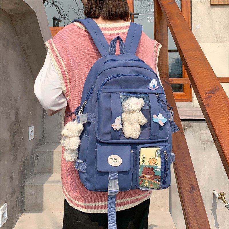 Gothslove High School Girls Black Backpack Large Capacity School Bags for Teenage Girls Kawaii Cute Backpack Women Multi Pockets  Backpacks