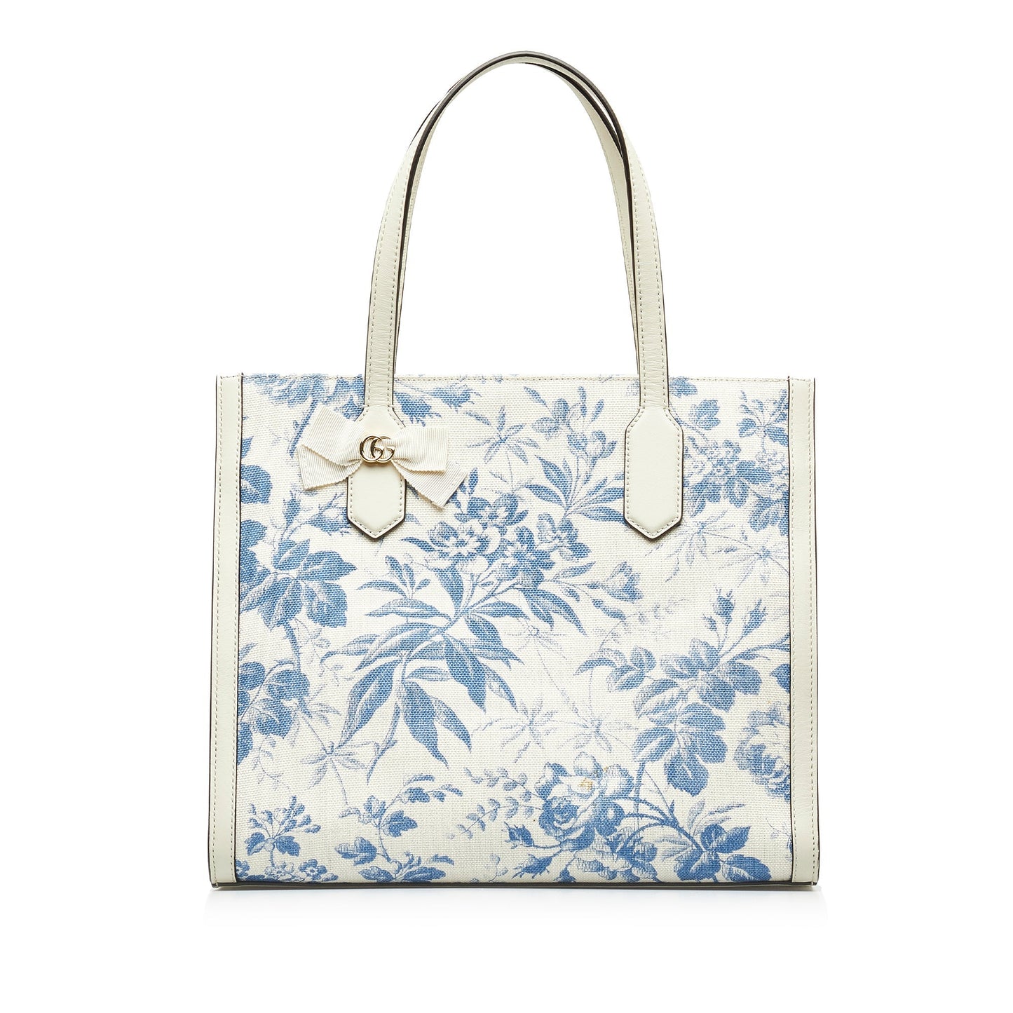 White Gucci GG Ribbon Herbarium Tote