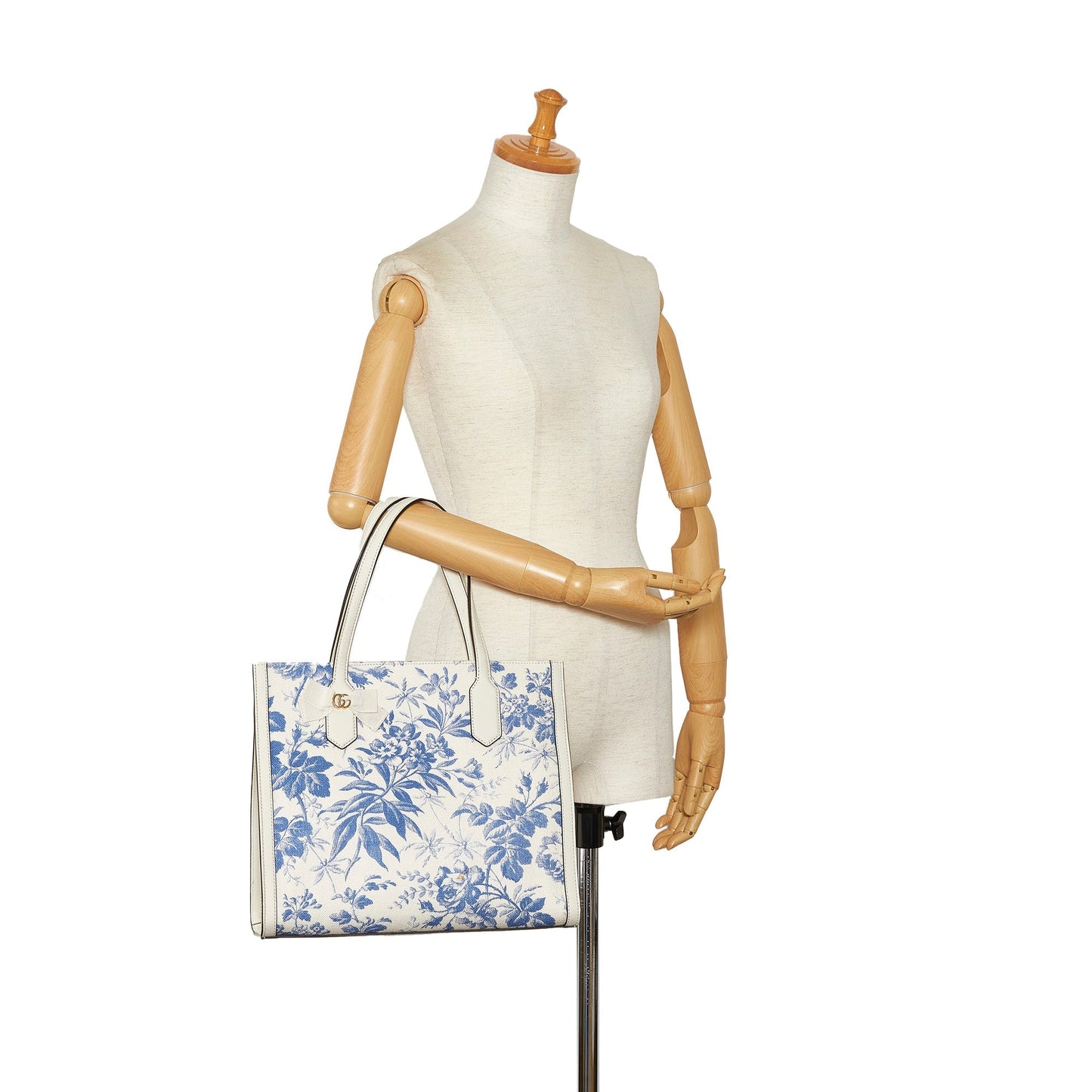 White Gucci GG Ribbon Herbarium Tote