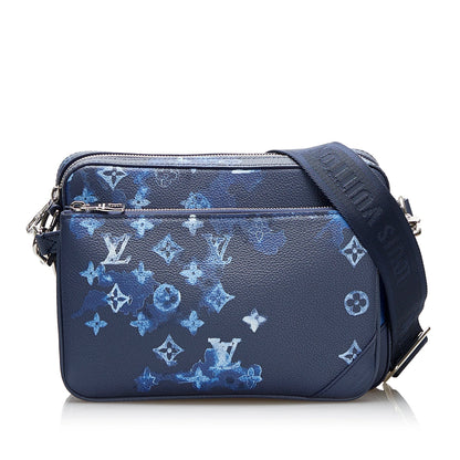 Louis Vuitton Trio Messenger Bag Blue Watercolor Ink Monogram Canvas