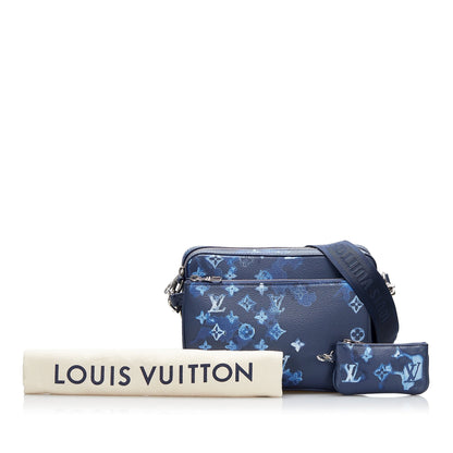 Louis Vuitton Trio Messenger Bag Blue Watercolor Ink Monogram Canvas