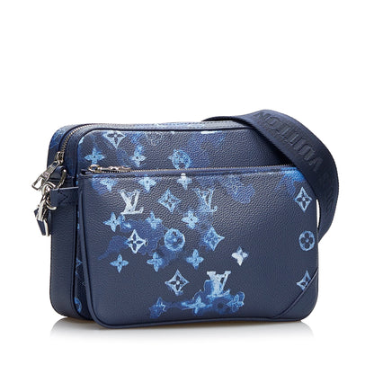 Louis Vuitton Trio Messenger Bag Blue Watercolor Ink Monogram Canvas