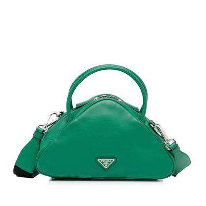 Prada Triangle Green Leather