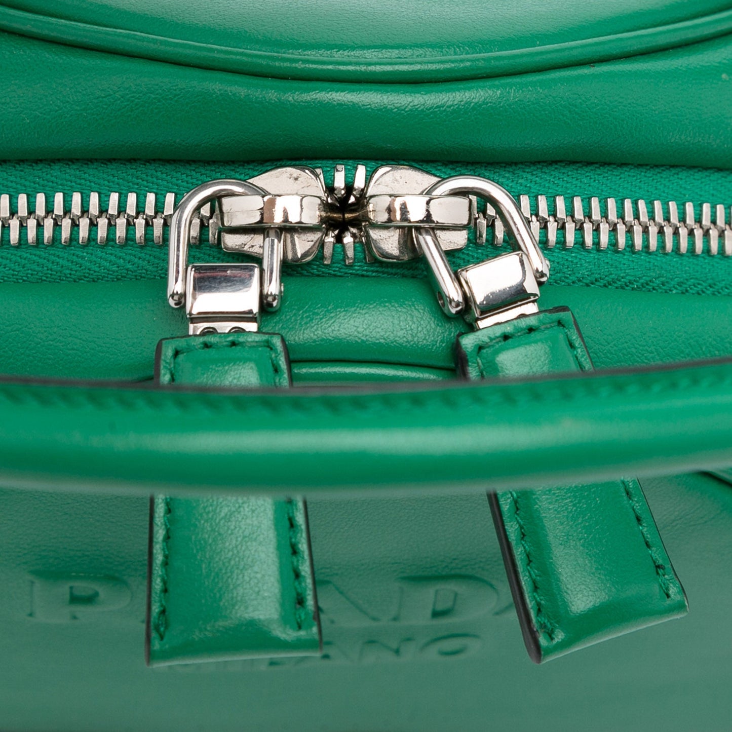 Prada Triangle Green Leather