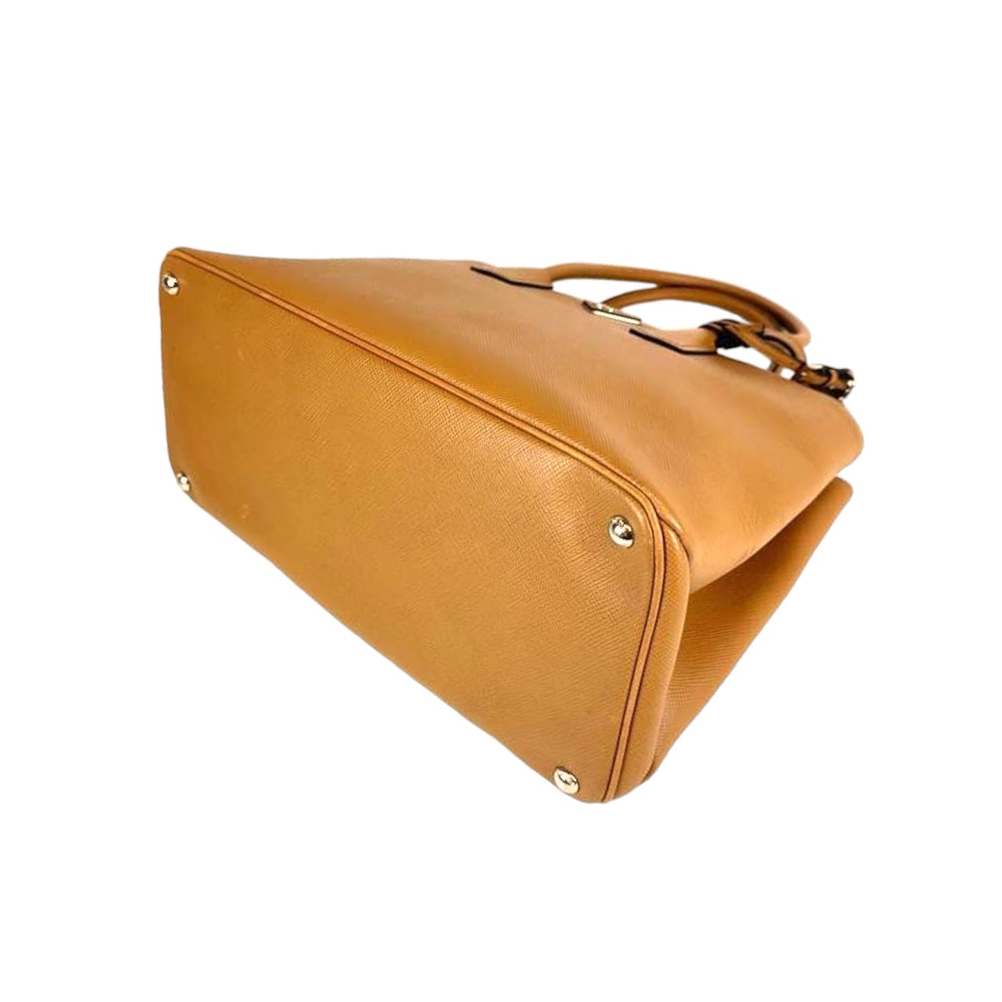 Prada Turnlock Twin Caramel Saffiano Cuir