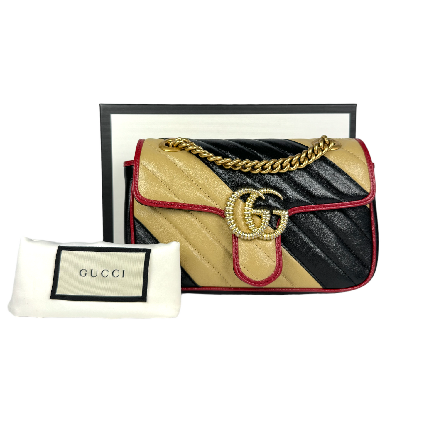 Gucci GG Marmont Mini Tricolor Leather