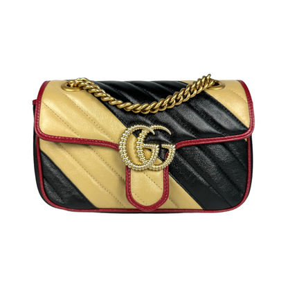 Gucci GG Marmont Mini Tricolor Leather