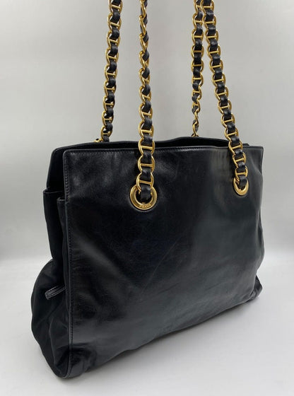 Prada Leather Tote with Chain Handle