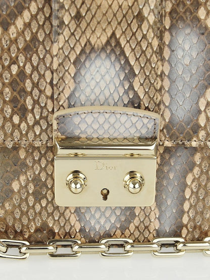 CHRISTIAN DIOR PERLE BRONZE PYTHON BAG