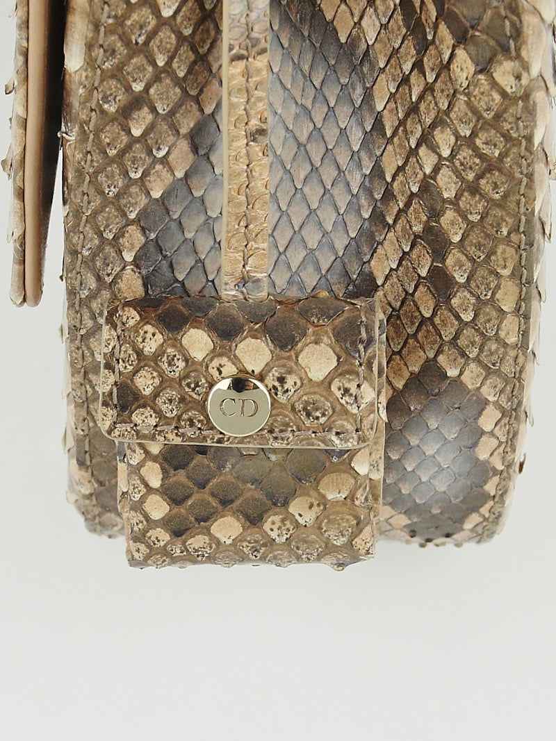 CHRISTIAN DIOR PERLE BRONZE PYTHON BAG