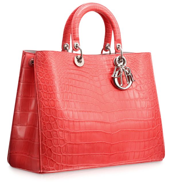 CHRISTIAN DIOR DIORISSIMO CROCODILE LARGE PINK TOTE