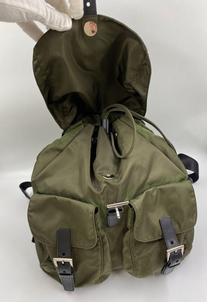 Prada Green Nylon Backpack