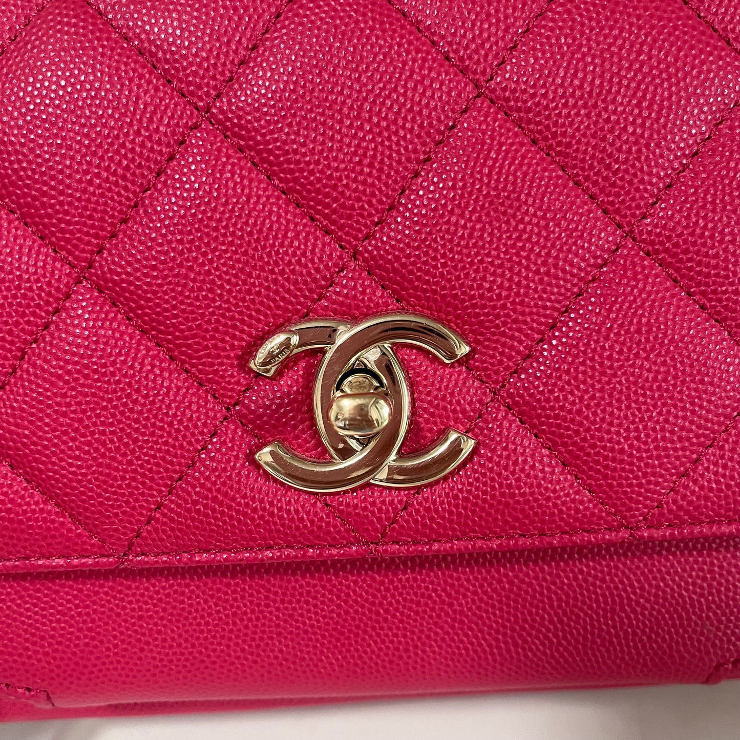 [Reserved] Chanel Business Affinity Small Pink Caviar Leather Top Handle Crossbody Bag