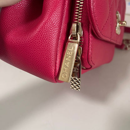 [Reserved] Chanel Business Affinity Small Pink Caviar Leather Top Handle Crossbody Bag