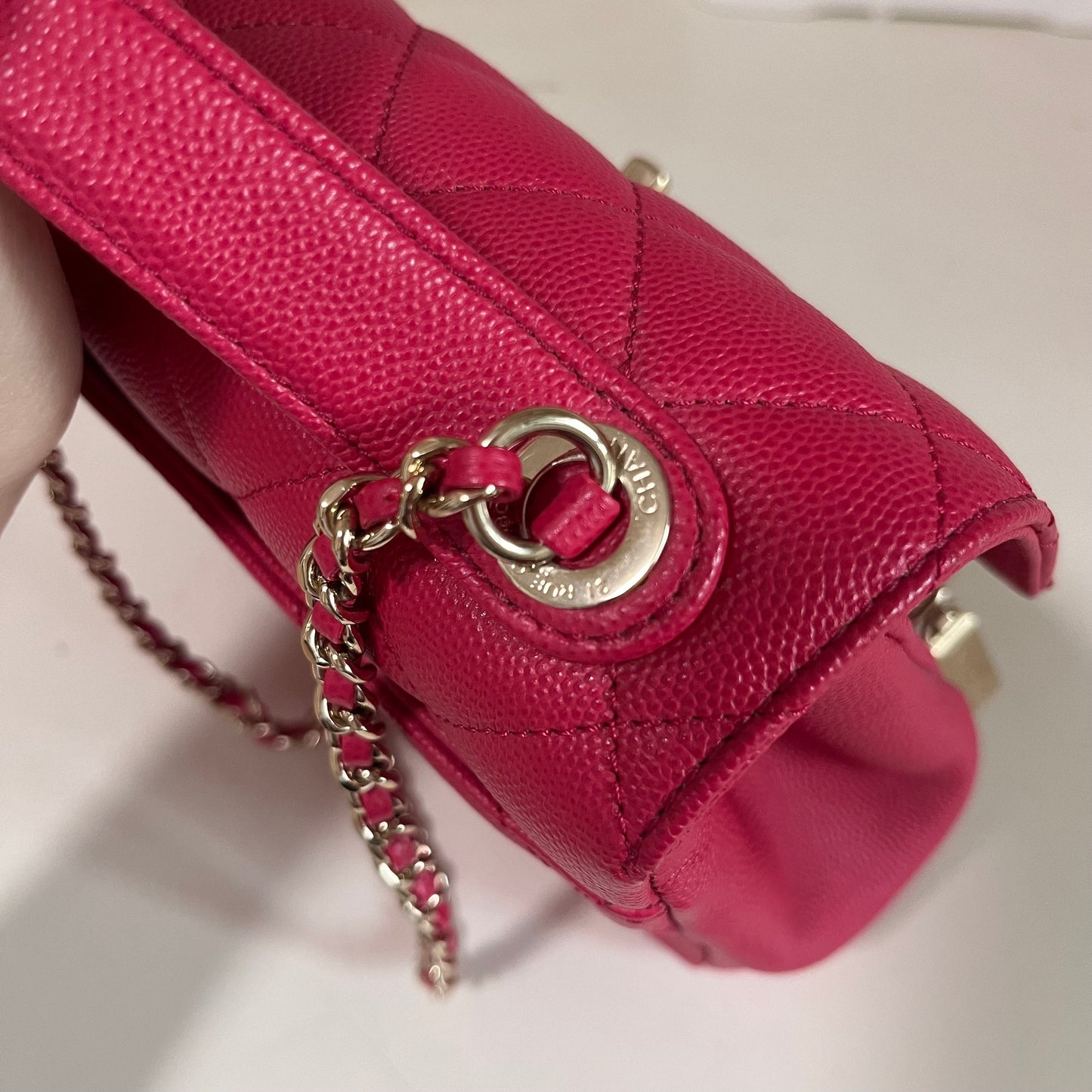 [Reserved] Chanel Business Affinity Small Pink Caviar Leather Top Handle Crossbody Bag