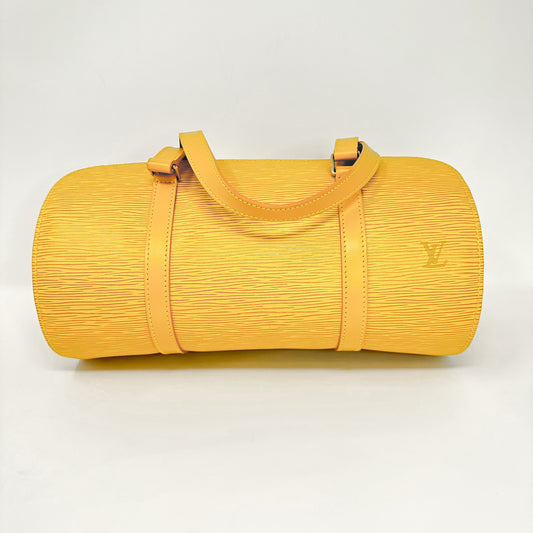 Louis Vuitton Epi Leather Yellow Soufflot Bag Set