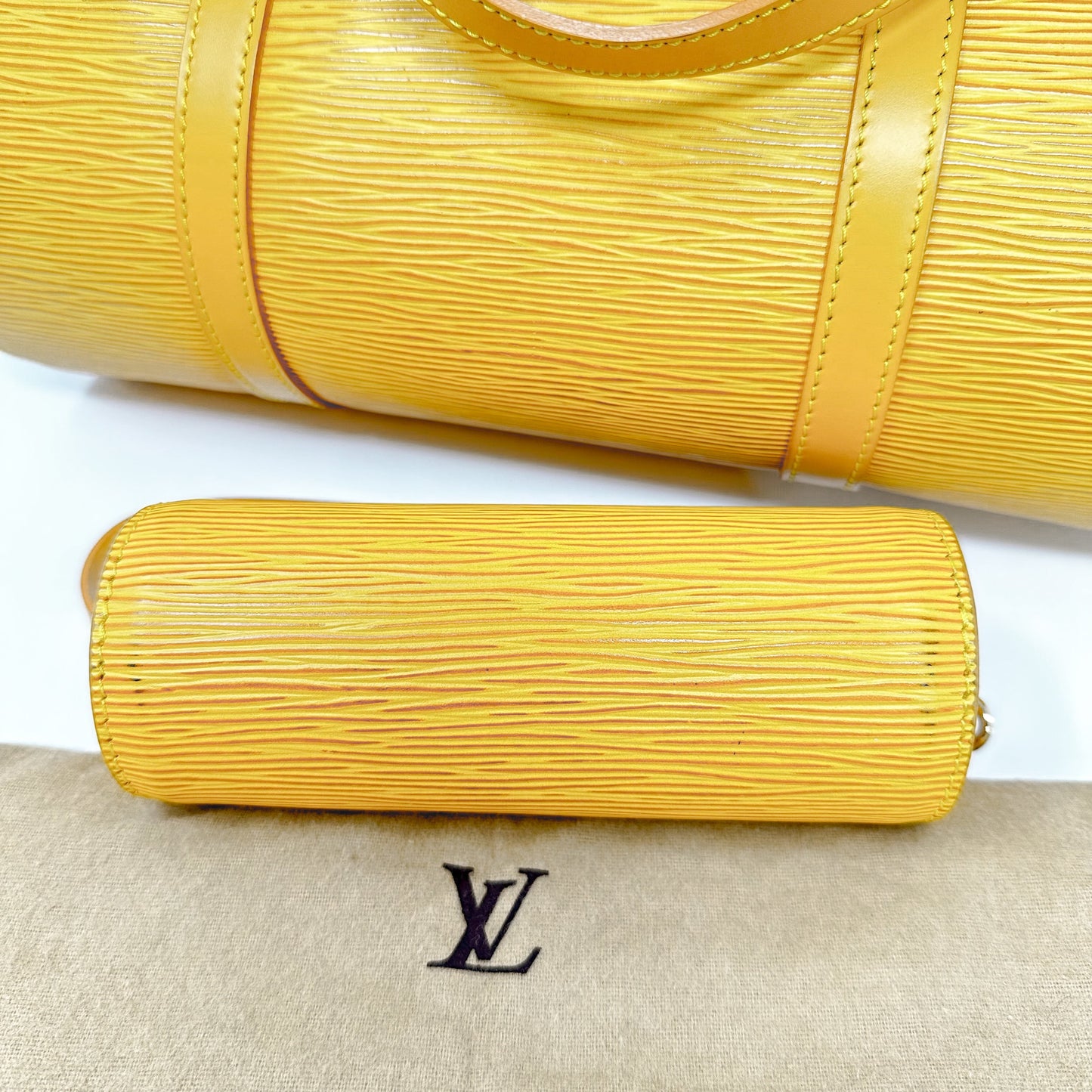 Louis Vuitton Epi Leather Yellow Soufflot Bag Set