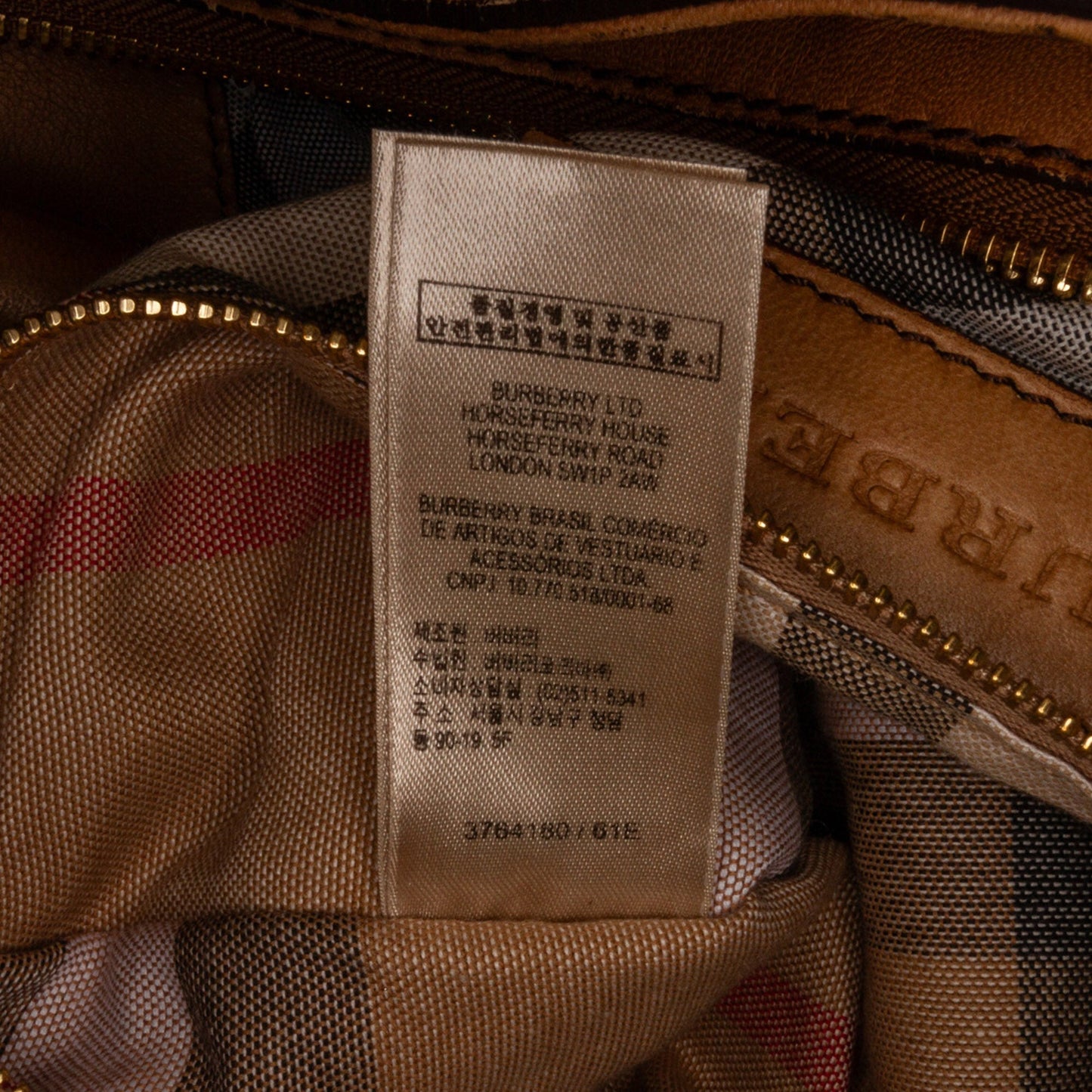 Tan Burberry Bridle Leather Tote