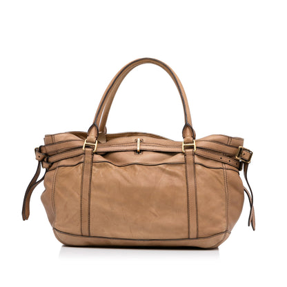 Tan Burberry Bridle Leather Tote