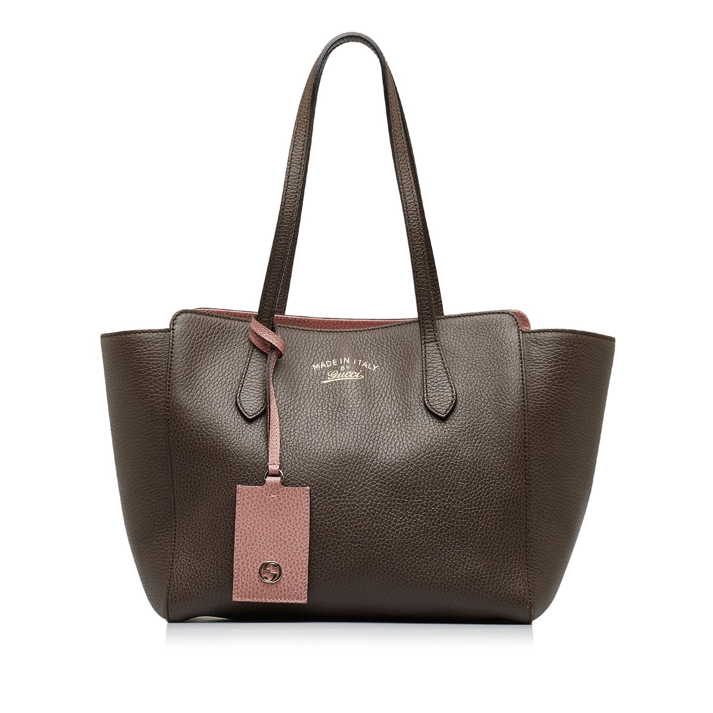 Gucci Swing Tote Medium Brown Leather