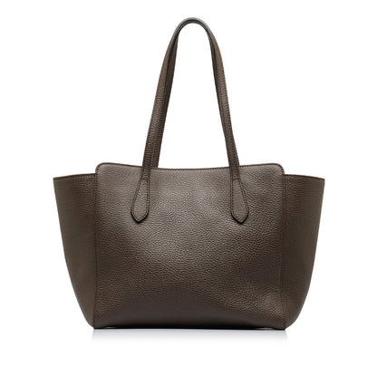 Gucci Swing Tote Medium Brown Leather