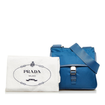 Prada Tessuto Crossbody Bag Blue