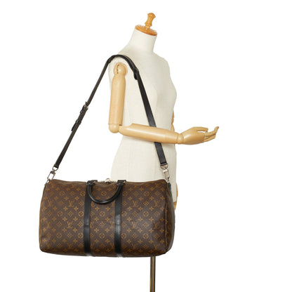 LOUIS VUITTON Monogram Macassar Keepall Bandouliere 45 Travel Bag