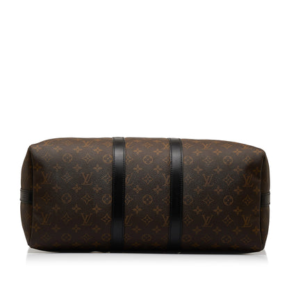 LOUIS VUITTON Monogram Macassar Keepall Bandouliere 45 Travel Bag