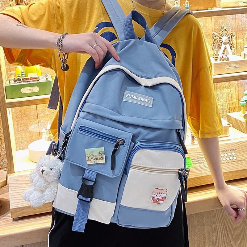 Women Like Backpack For Teenage Girl Kawaii Travel Rucksack Waterproof Nylon Simple School Bag