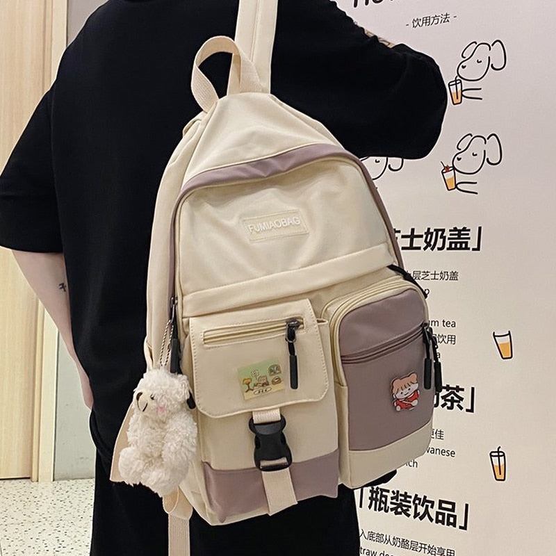 Women Like Backpack For Teenage Girl Kawaii Travel Rucksack Waterproof Nylon Simple School Bag