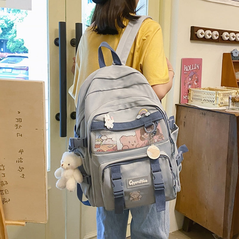 Women Backpack Kawaii Bookbag for Teenage Schoolbag Laptop Mochila Female Travel Shoulder Bag