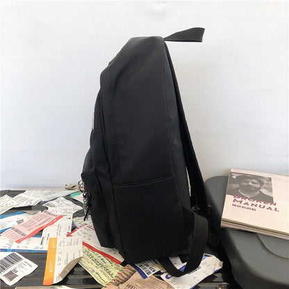 Men Backpack Waterproof Nylon Rucksack for College Boys Student Bookbag Lovers School Bag Black Travel