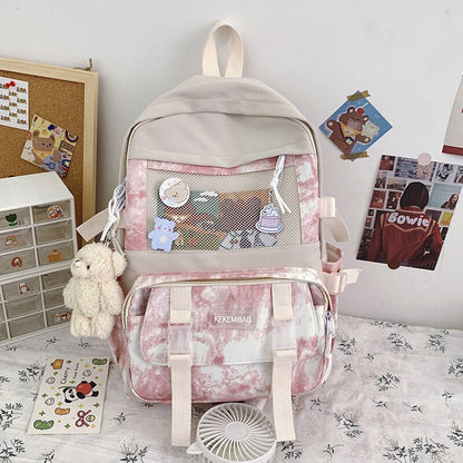 Women Backpack Kawaii Girls Schoolbag for Teenager Bookbag Cute Canvas Shoulder Bag Female Travel