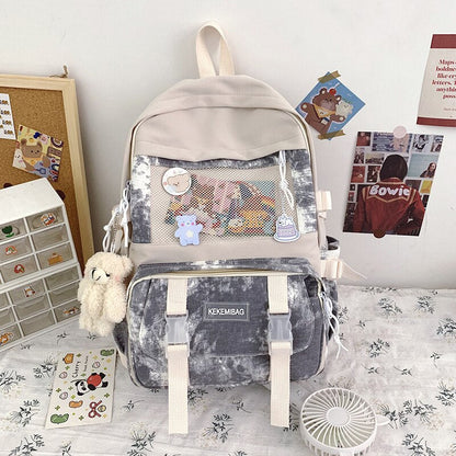 Women Backpack Kawaii Girls Schoolbag for Teenager Bookbag Cute Canvas Shoulder Bag Female Travel