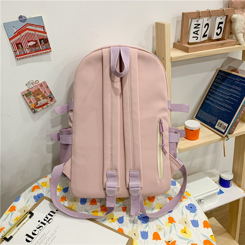 Women Backpack Kawaii Leisure Canvas Bookbag Femal Laptop Mochila Teenager Girl Schoolbag