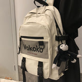 Gothslove Black School Backpacks Collegiate Schoolbag Big Capacity Nylon Laptop Backpack Bookbags for Teenager Student