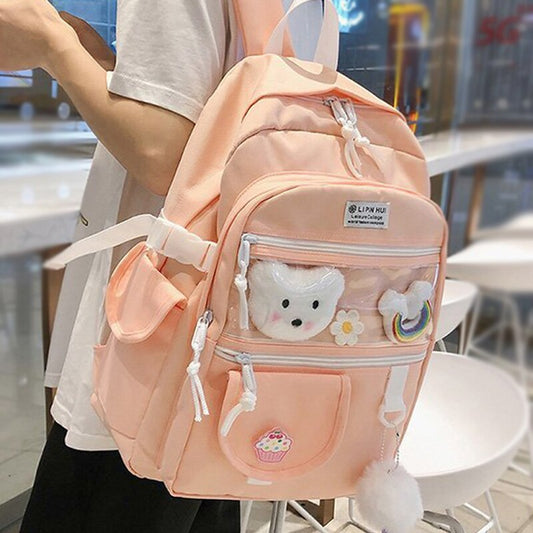 Women Backpack Kawaii Mochila Cute Bookbag for Teenager Girls Waterproof Men Travel Rucksack School Bag