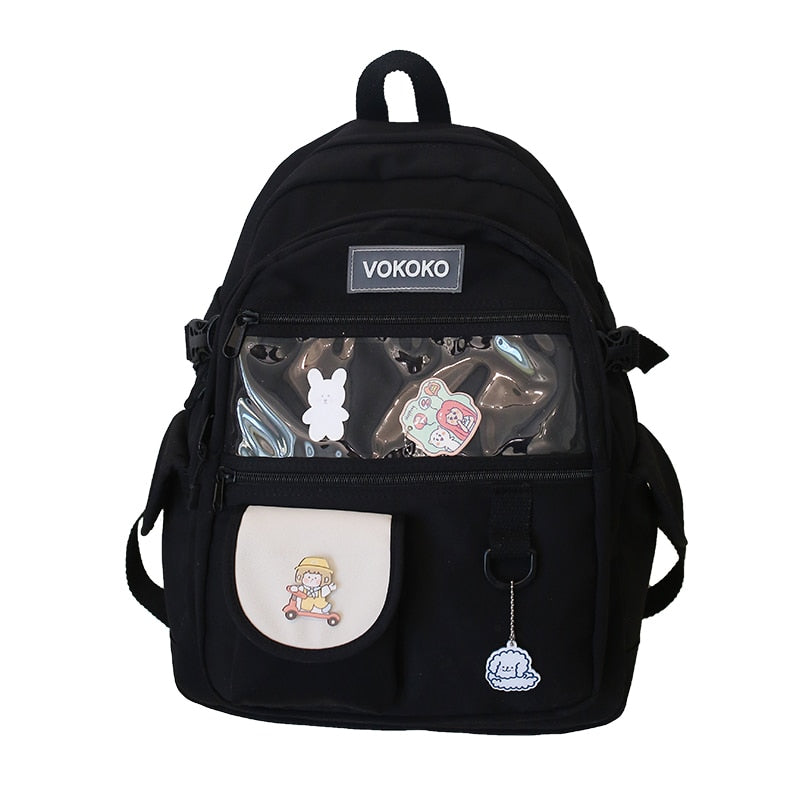 Women Backpack Ladies Kawaii For Teenager Cute Cotton Student Schoolbag High Capacity Laptop Bag Girl Bookbag