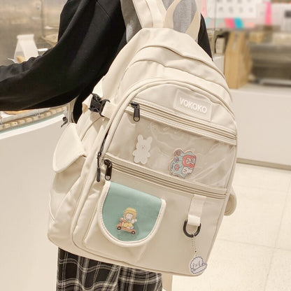 Women Backpack Ladies Kawaii For Teenager Cute Cotton Student Schoolbag High Capacity Laptop Bag Girl Bookbag