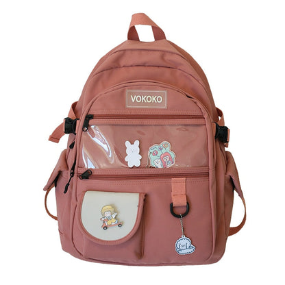 Women Backpack Ladies Kawaii For Teenager Cute Cotton Student Schoolbag High Capacity Laptop Bag Girl Bookbag