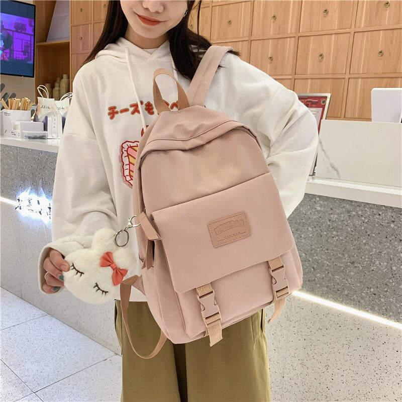 Women Backpack Waterproof Schoolbag For Teens Cute Female Harajuku High Black School Students Bag Rucksack