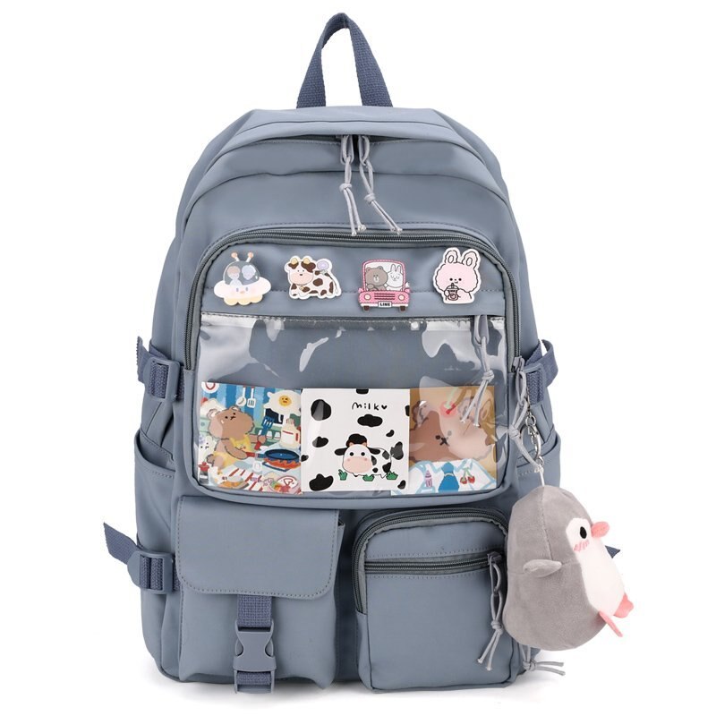 Women  Backpack Kawaii Multiple Pockets Girl School Bag Femal Travel Leisure Bagpack