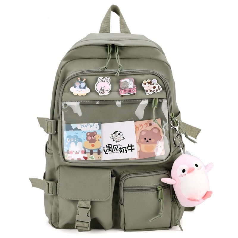 Women  Backpack Kawaii Multiple Pockets Girl School Bag Femal Travel Leisure Bagpack