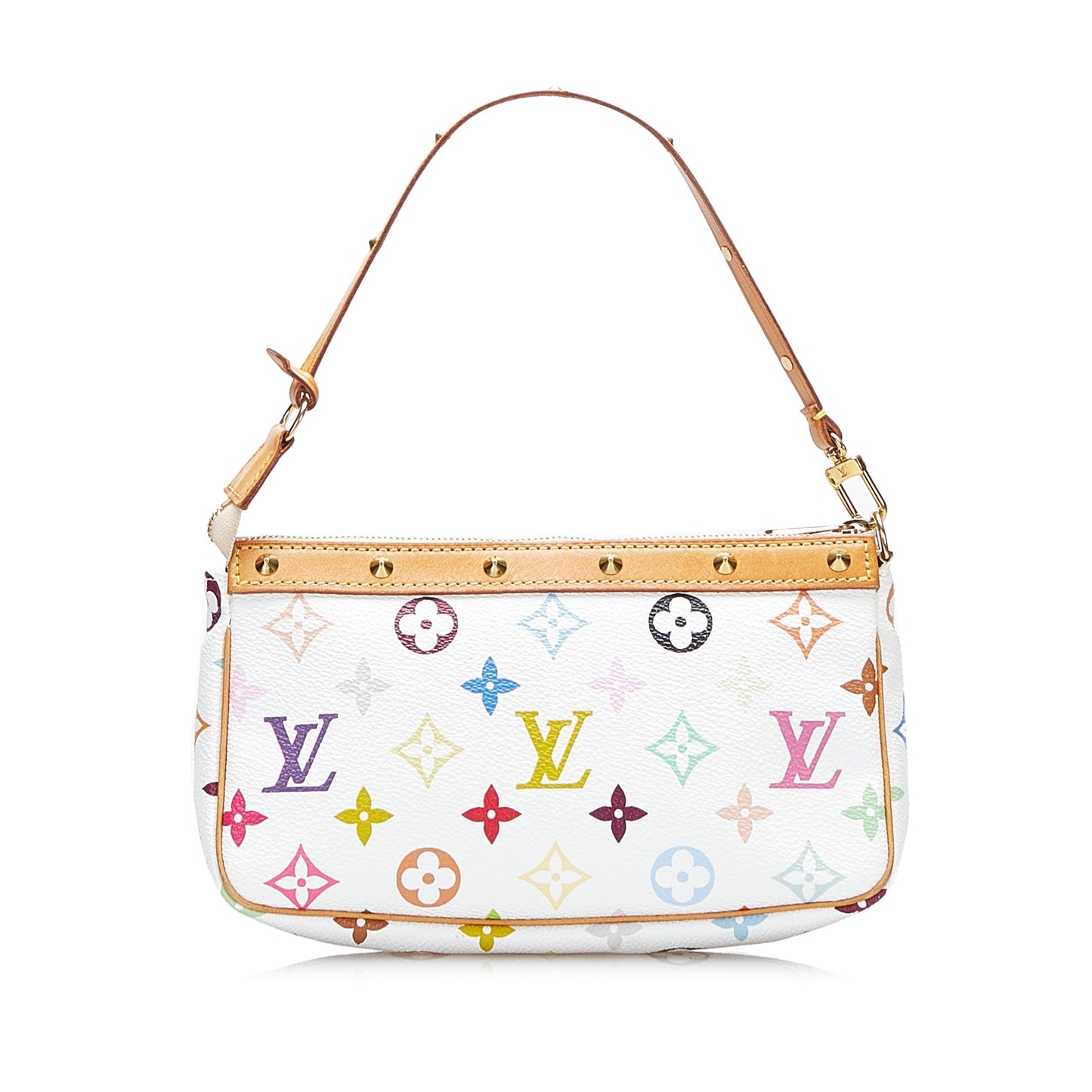 SALE Louis Vuitton Pochette Accessoires White Multicolor Monogram Canvas