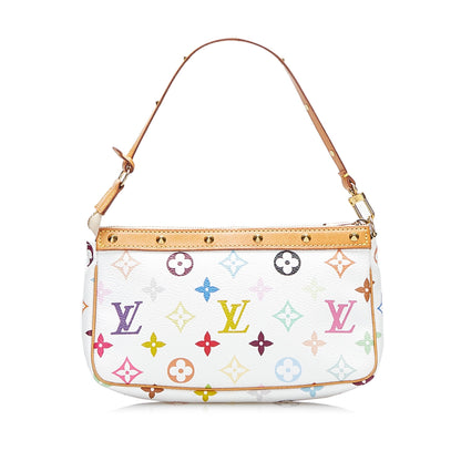 SALE Louis Vuitton Pochette Accessoires White Multicolor Monogram Canvas