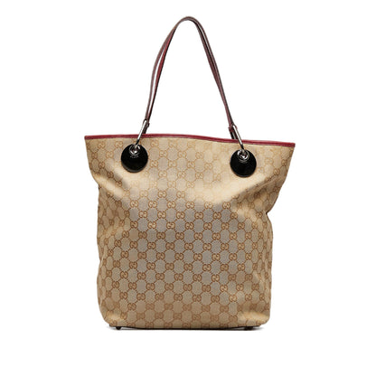 Tan Gucci GG Canvas Eclipse Tote Bag