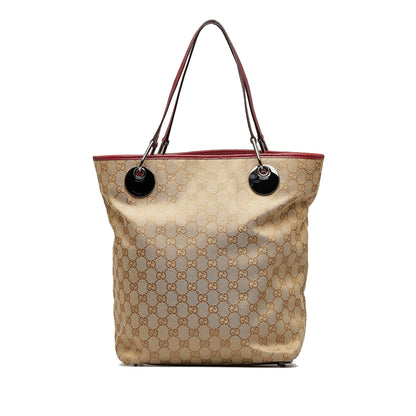 Tan Gucci GG Canvas Eclipse Tote Bag