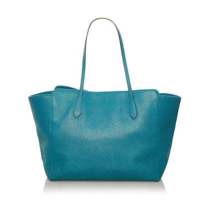 Blue Gucci Swing Leather Tote Bag